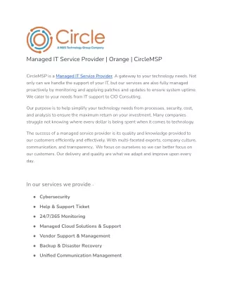 Managed IT Service Provider _ Orange _ CircleMSP