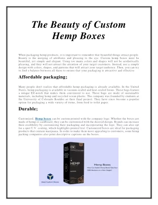 The Beauty of Custom Hemp Boxes