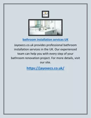 Bathroom Installation Services Uk | Jayexecs.co.uk