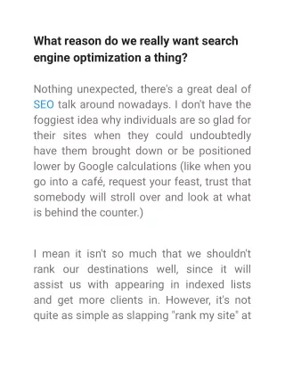 what reason do we really want search engine