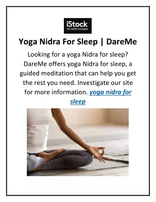 Yoga Nidra For Sleep