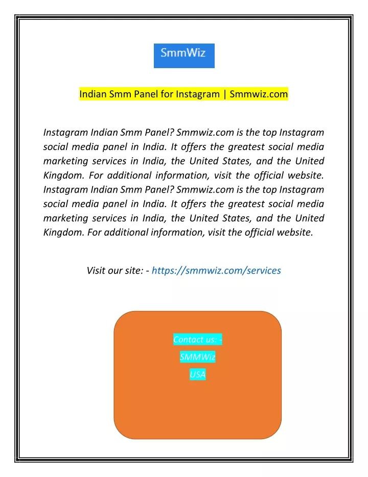indian smm panel for instagram smmwiz com