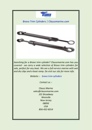 bravo trim cylinders claussmarine com