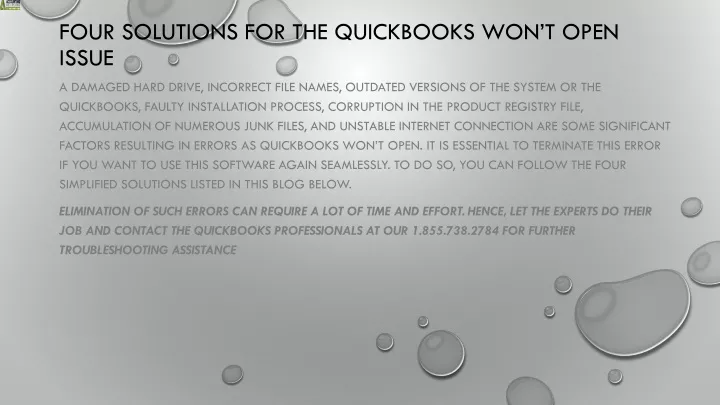 four solutions for the quickbooks won t open issue