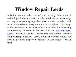 window repair Leeds