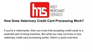 how does veterinary credit card processing work