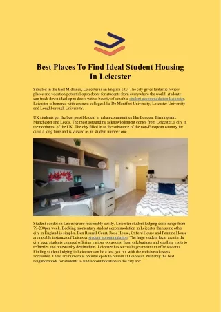 Best Places To Find Ideal Student Housing In Leicester