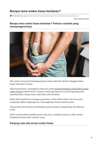 klinikkelaminku.com-Berapa lama ereksi biasa bertahan