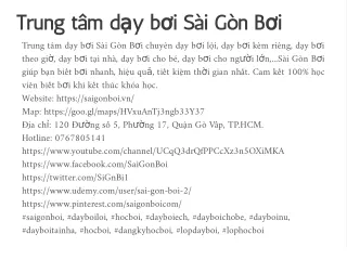 Trung tâm dạy bơi Sài Gòn Bơi