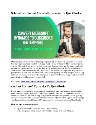 Soloved For Convert Microsoft Dynamics To QuickBooks( 17-08-2022) 8383893289,