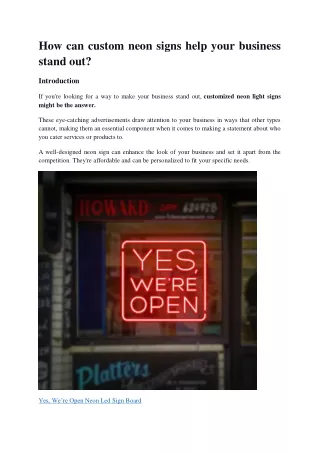how can custom neon signs help your business