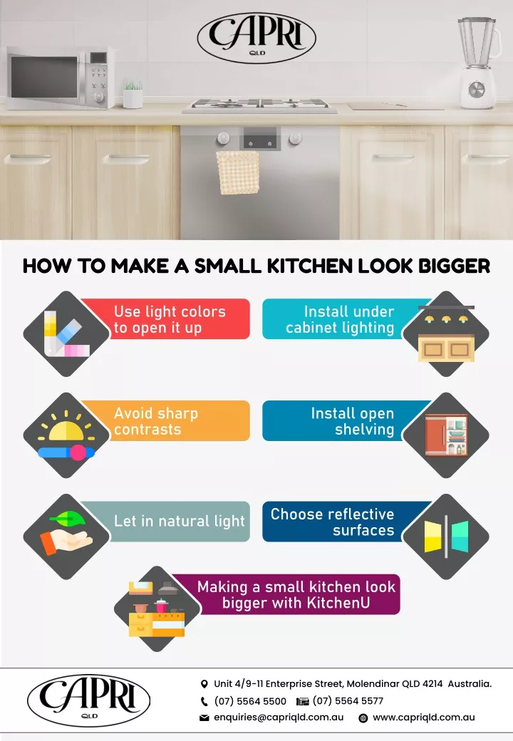 how to make a small kitchen look bigger