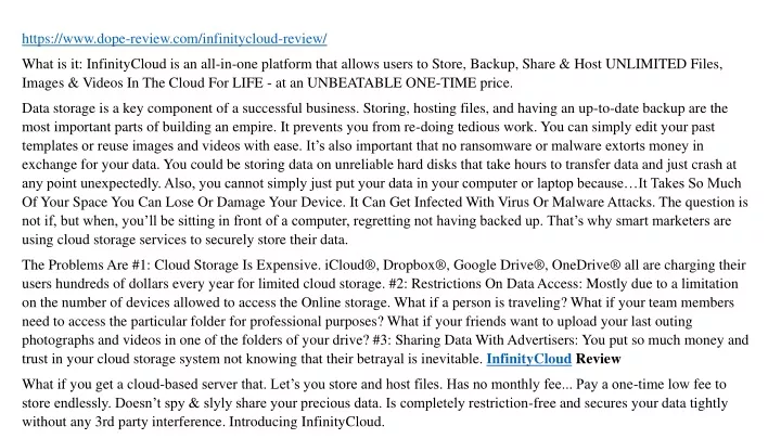 https www dope review com infinitycloud review