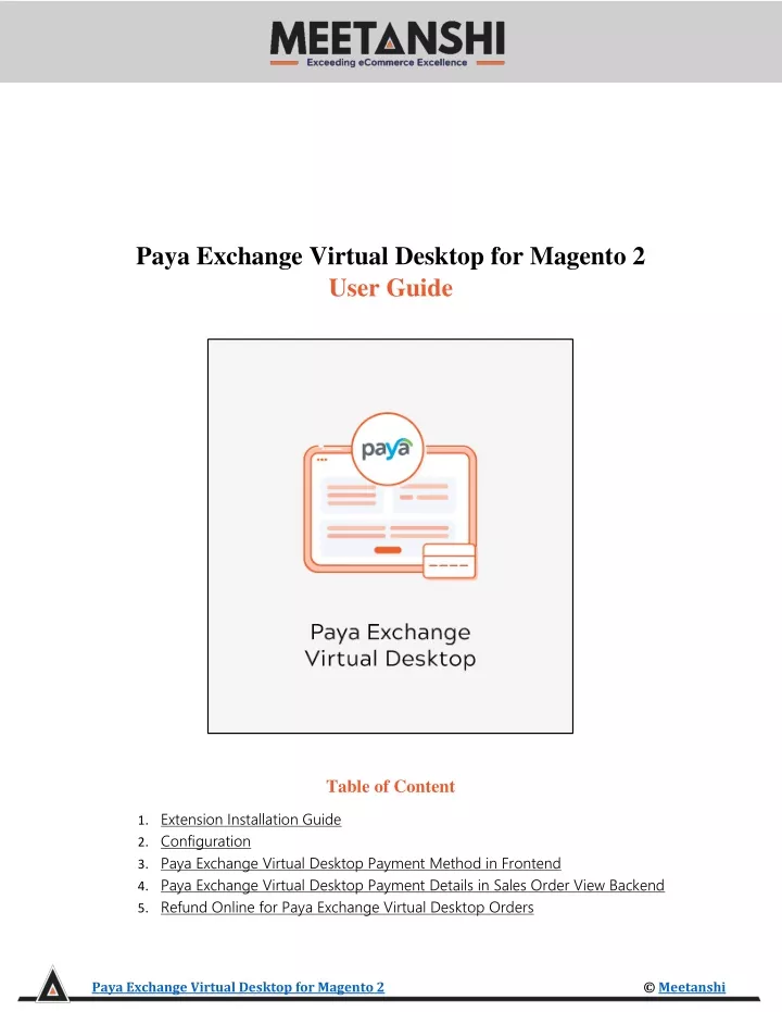 paya exchange virtual desktop for magento 2 user