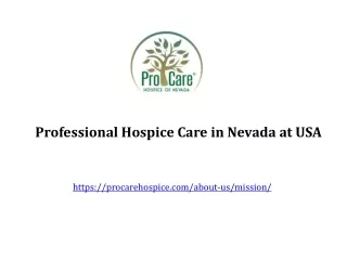Professional Hospice Care in Nevada at USA