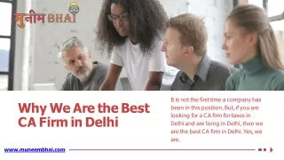 Why We Are the Best CA Firm for Taxes in Delhi