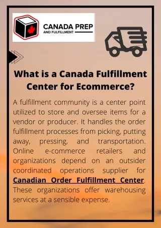 What is a Canada Fulfillment Center for Ecommerce
