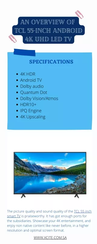 An Overview of TCL 55-inch Android 4K UHD LED TV