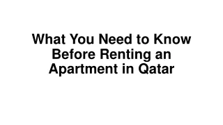 What You Need to Know Before Renting an Apartment in Qatar