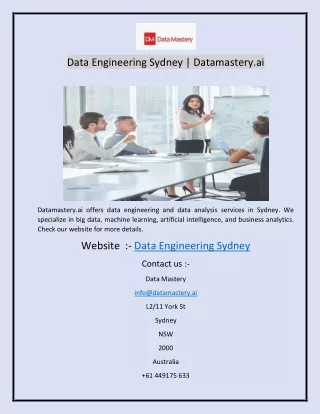 Data Engineering Sydney  Datamastery