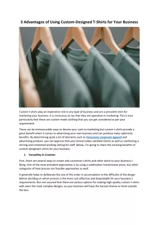 3 advantages of using custom designed t shirts