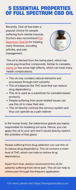 5 essential properties of Full Spectrum Cbd Oil