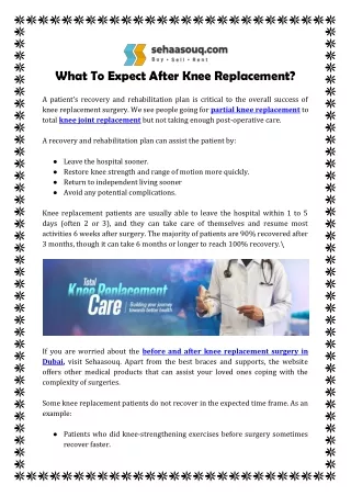 What To Expect After Knee Replacement