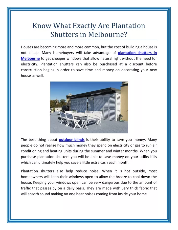 know what exactly are plantation shutters