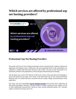 which services are offered by professional