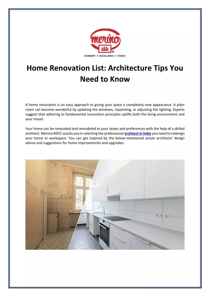 home renovation list architecture tips you need