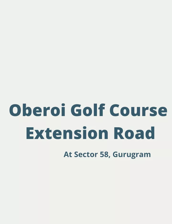 oberoi golf course extension road