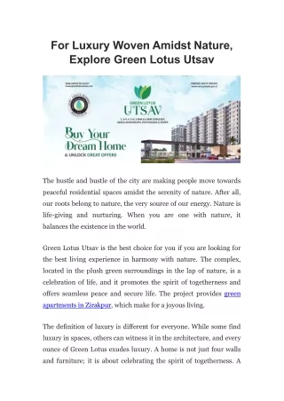 For Luxury Woven Amidst Nature, Explore Green Lotus Utsav