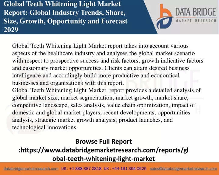 global teeth whitening light market report global