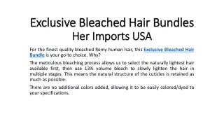 Exclusive Bleached Hair Bundles - Her Imports USA
