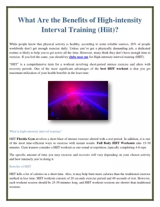 what are the benefits of high intensity interval