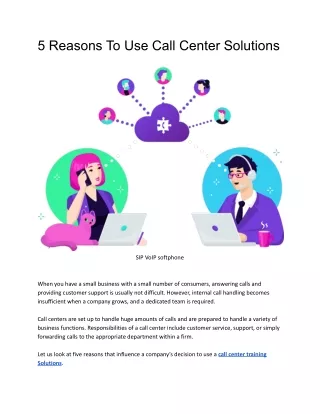 5 reasons to use call center solutions