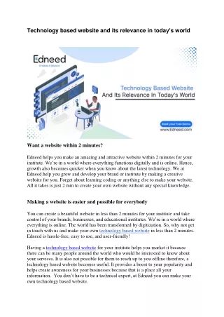 technology based website and its relevance