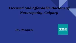 Licensed And Affordable Doctors Of Naturopathic Calgary.