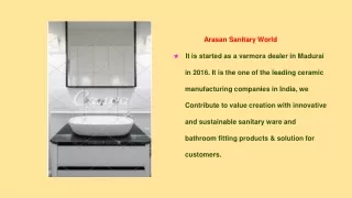 sanitaryware and bathroom fitting products