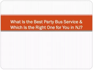 Best Party Bus Service in NJ