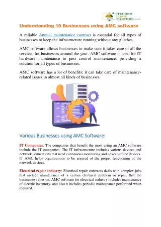 understanding 10 businesses using amc software