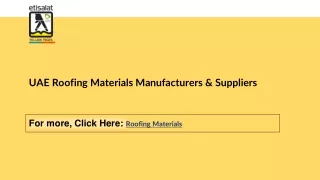 UAE Roofing Materials Manufacturers & Suppliers