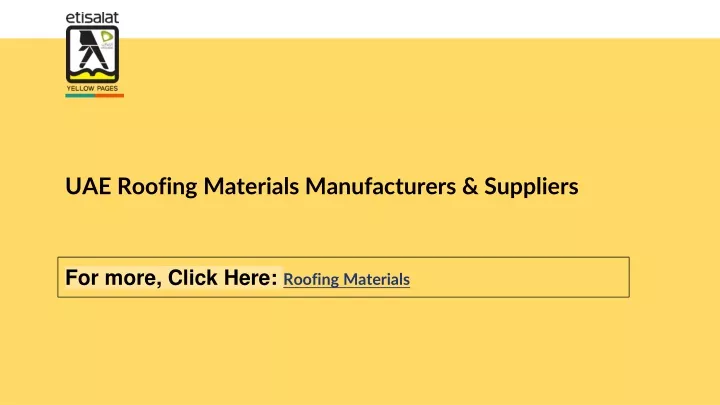 uae roofing materials manufacturers suppliers