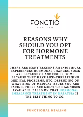 Reasons Why Should You Opt For Hormone Treatments
