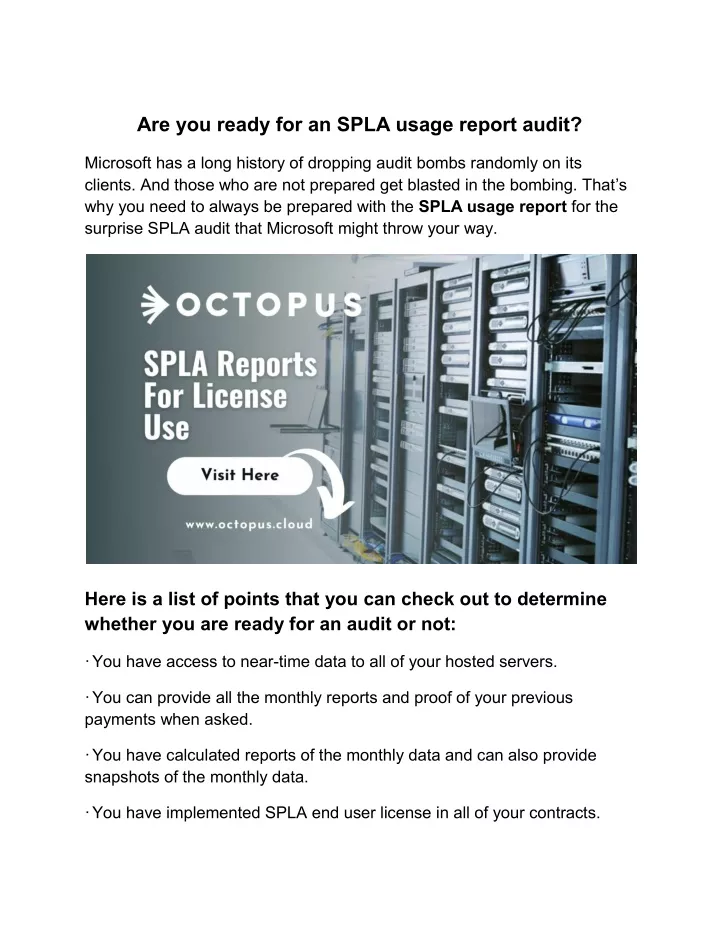 are you ready for an spla usage report audit