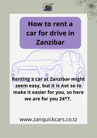 How to rent a car for drive in Zanzibar.