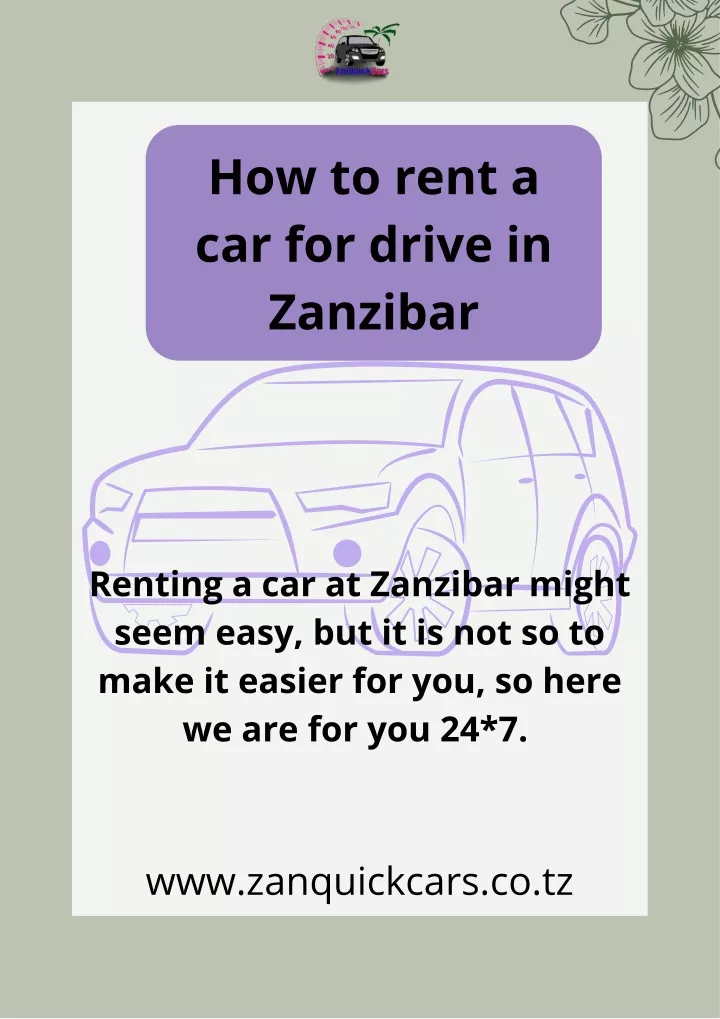 how to rent a car for drive in zanzibar