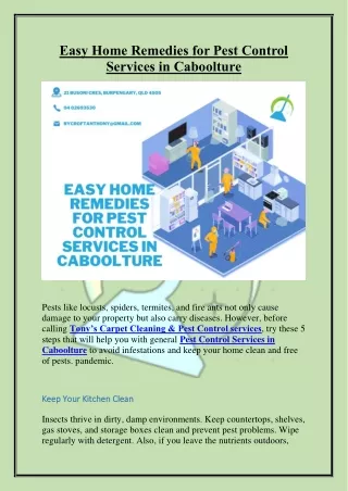 Easy Home Remedies for Pest Control Services in Caboolture