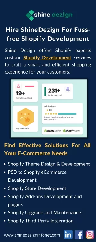 hire shinedezign for fuss free shopify development