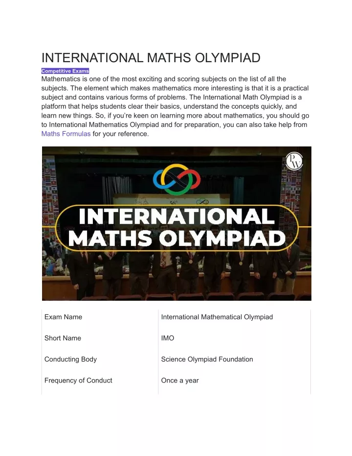 international maths olympiad